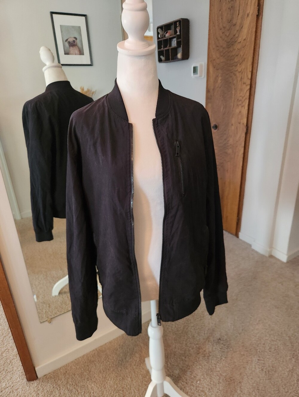 (2 For $30) Urban Men Black Bomber Jacket